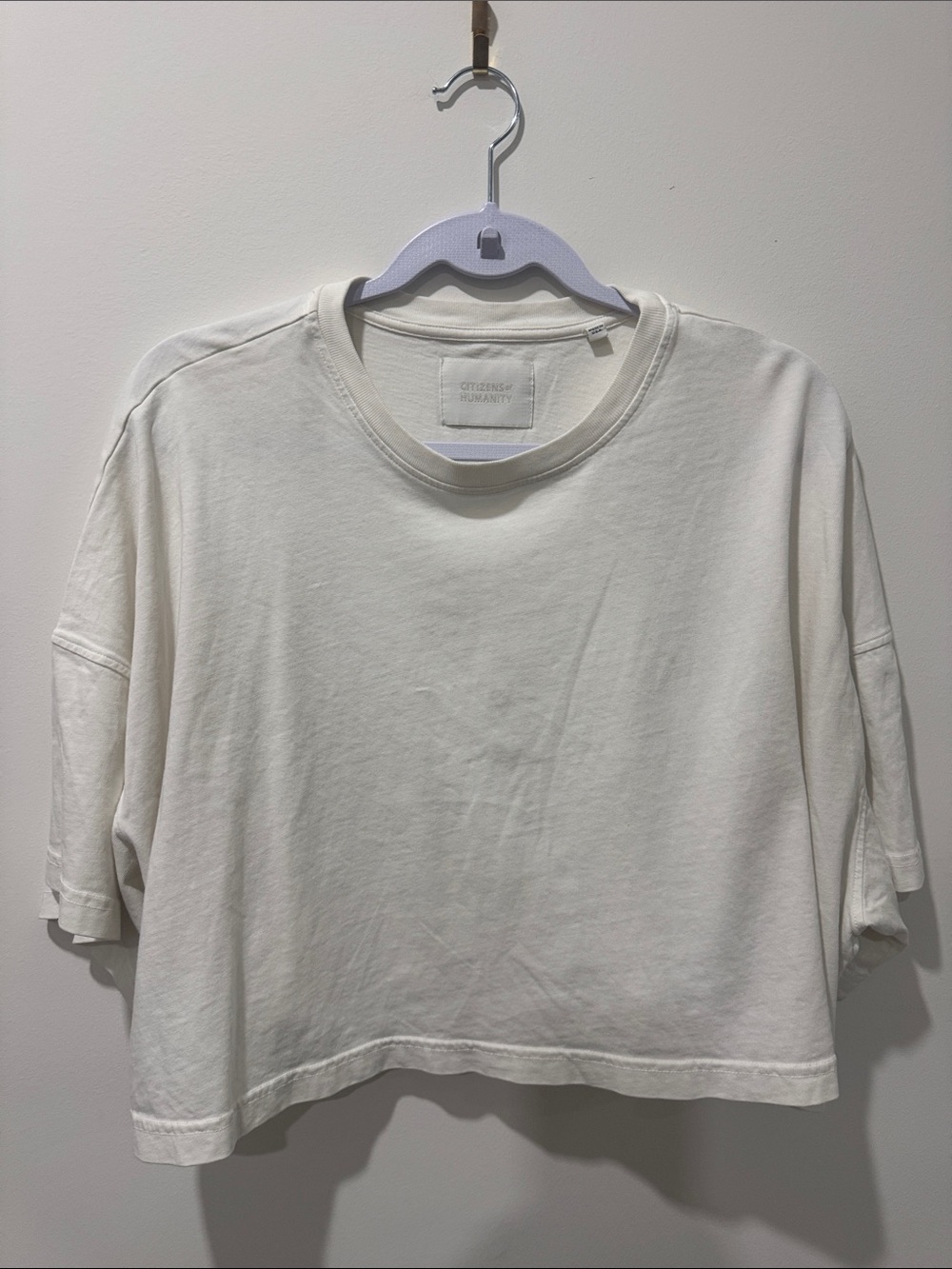 Citizens Of Humanity Cream Boxy Crop Tee
